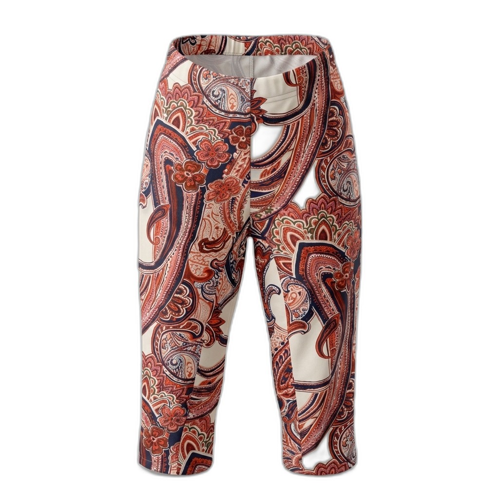 Women's Paisley Print Cropped Pants