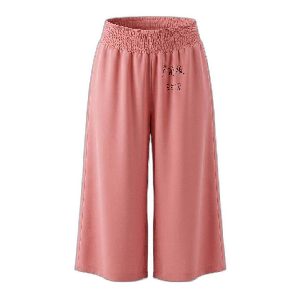 Pink Wide-Leg Cropped Pants for Women