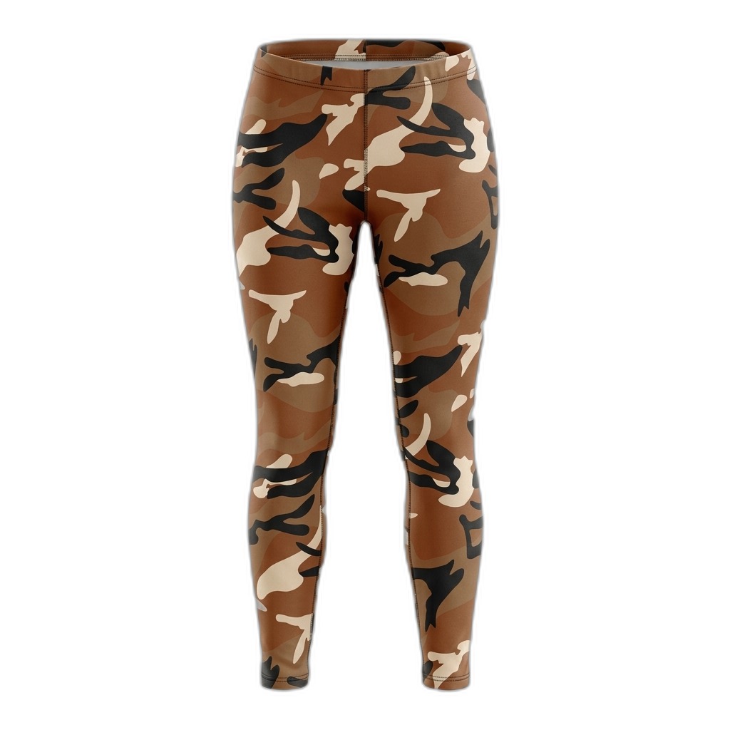 Brown Camo Print Leggings | Stylish Activewear