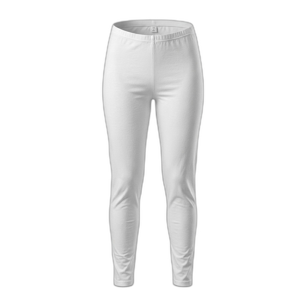 Women's White Cotton Blend Leggings