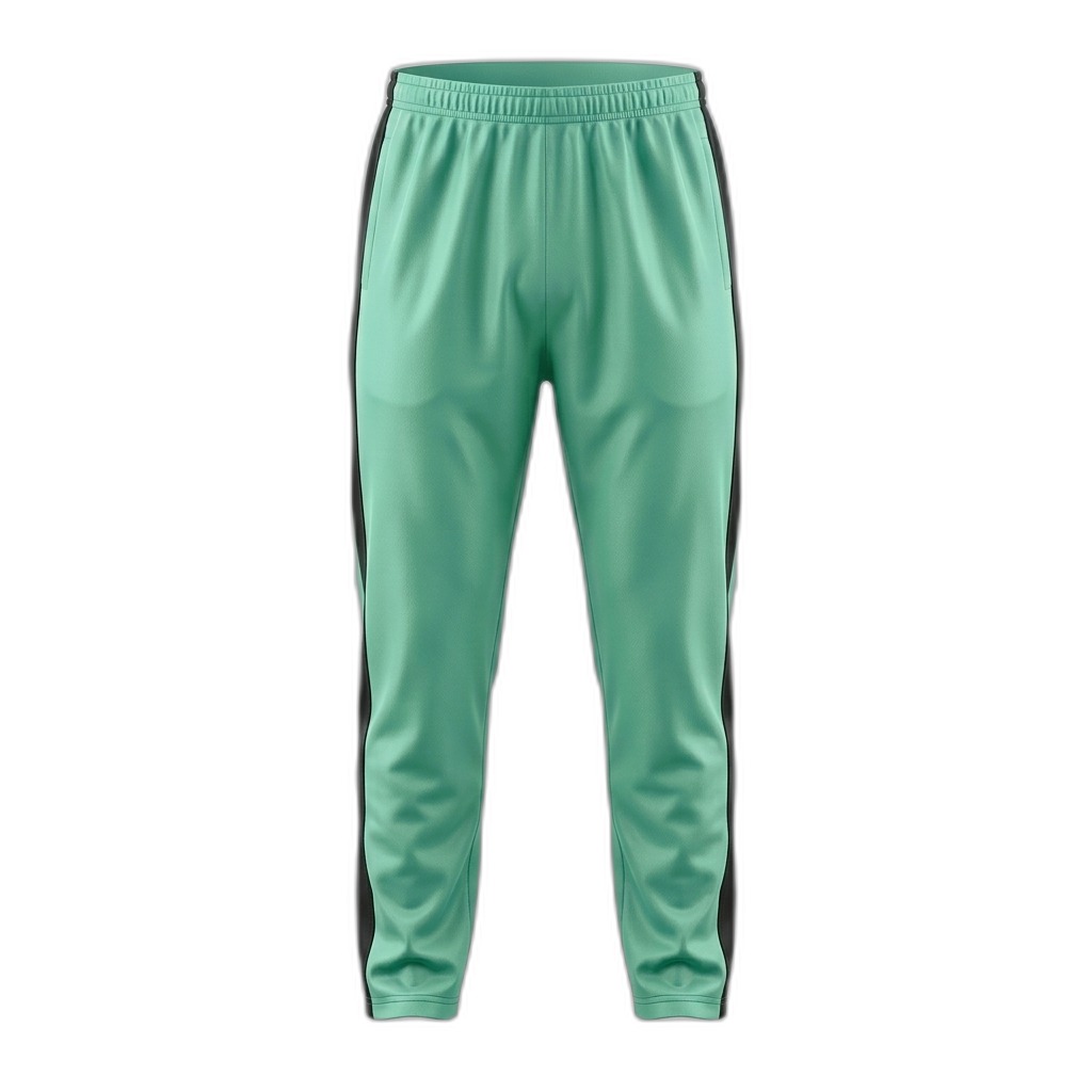 Men's Mint Green Track Pants with Black Stripe