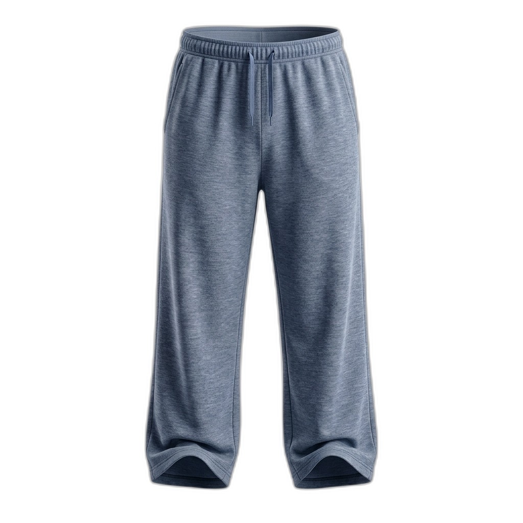 Blue Heathered Relaxed Fit Sweatpants