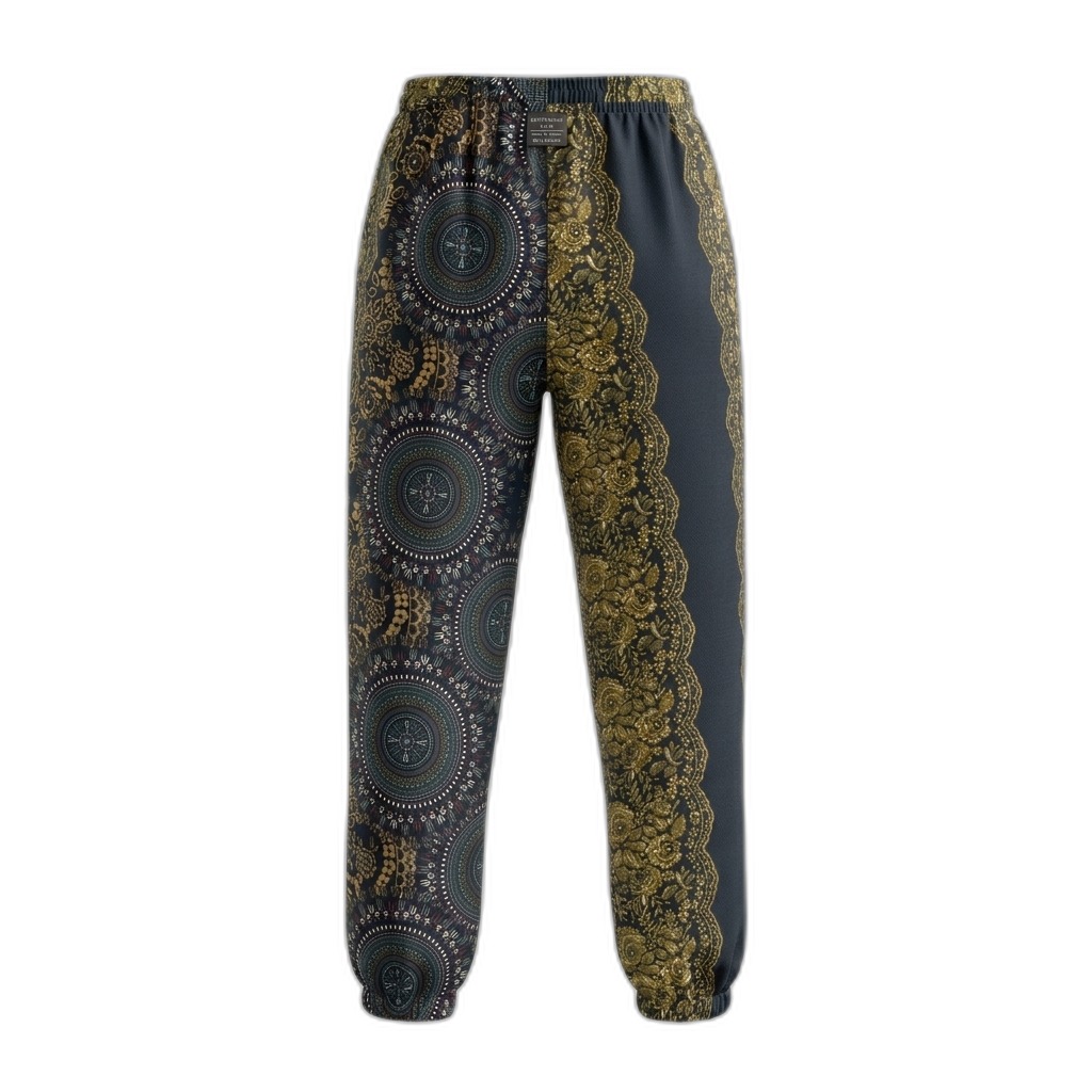 Mandala Floral Split Pattern Joggers