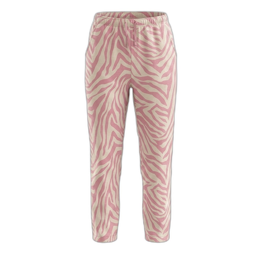 Women's Pink Zebra Print Viscose Pants