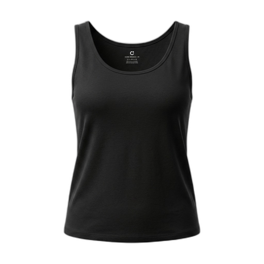 Black Women's Tank Top | Sleeveless Round Neck