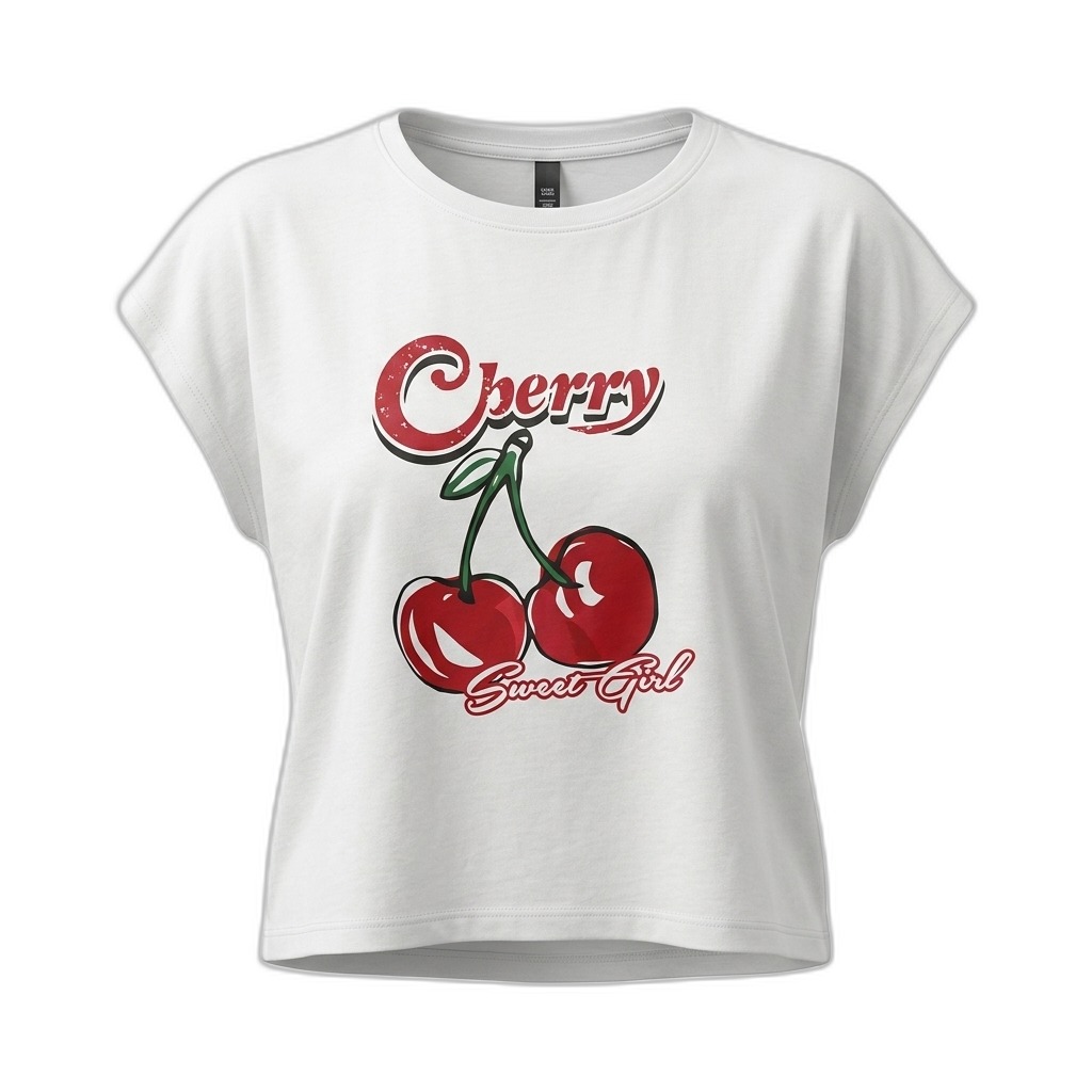 Women's Cherry Sweet Girl Graphic Crop Top