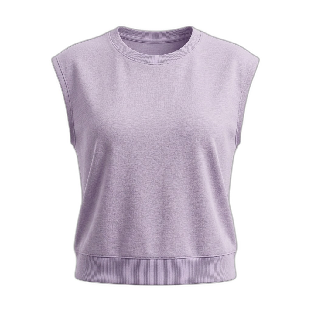 Women's Lavender Sleeveless Crew Neck Top