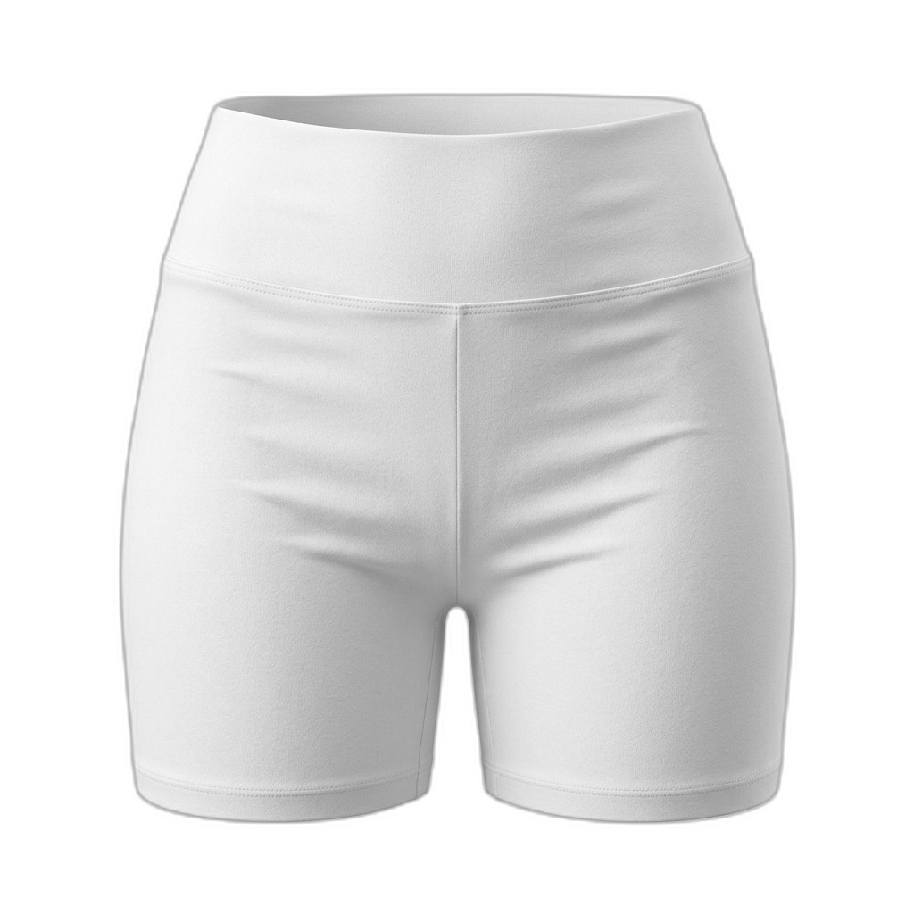 Women's White High-Waist Athletic Shorts