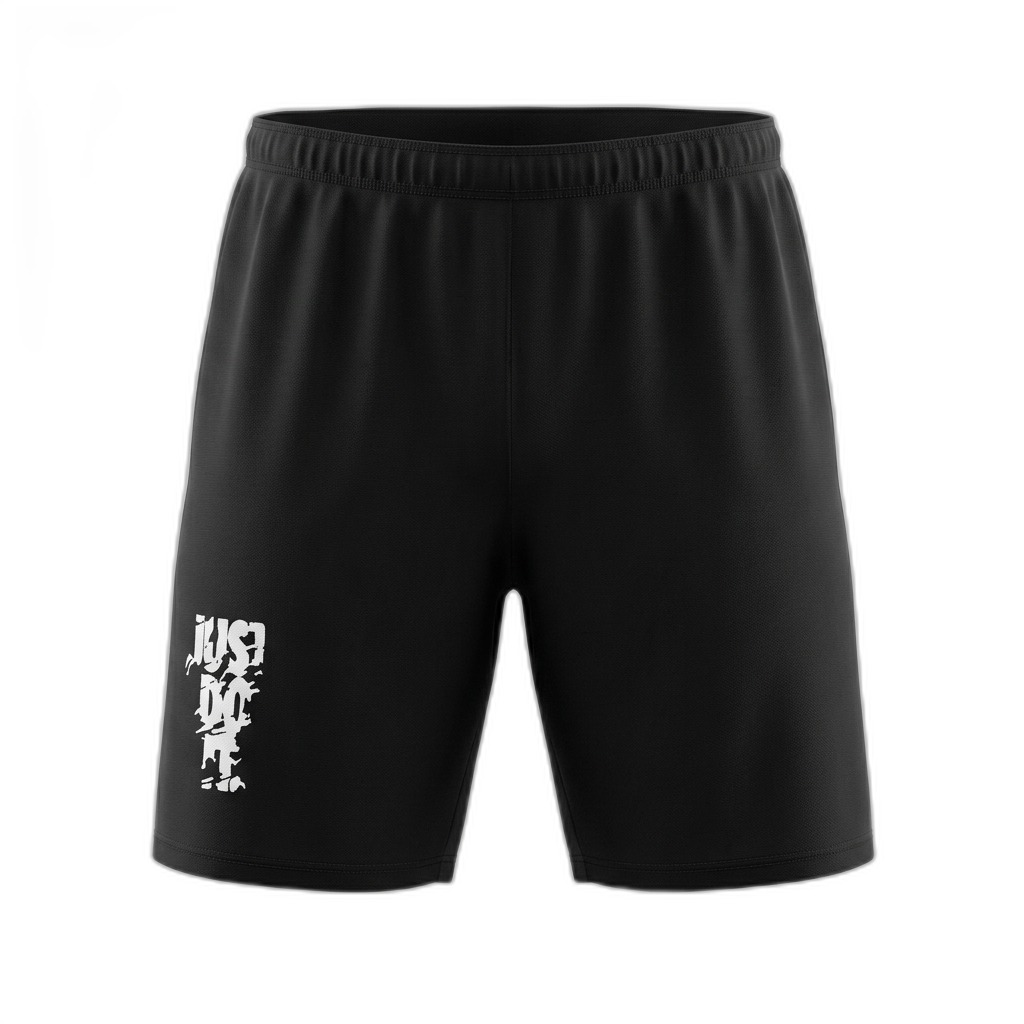 Black Athletic Shorts with 'JUST DO IT' Print