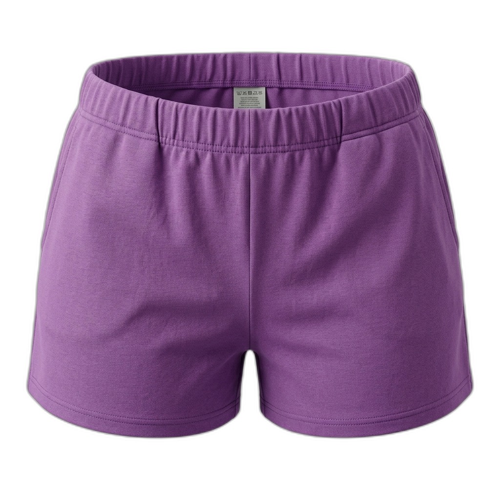 Women's Purple Cotton Blend Lounge Shorts