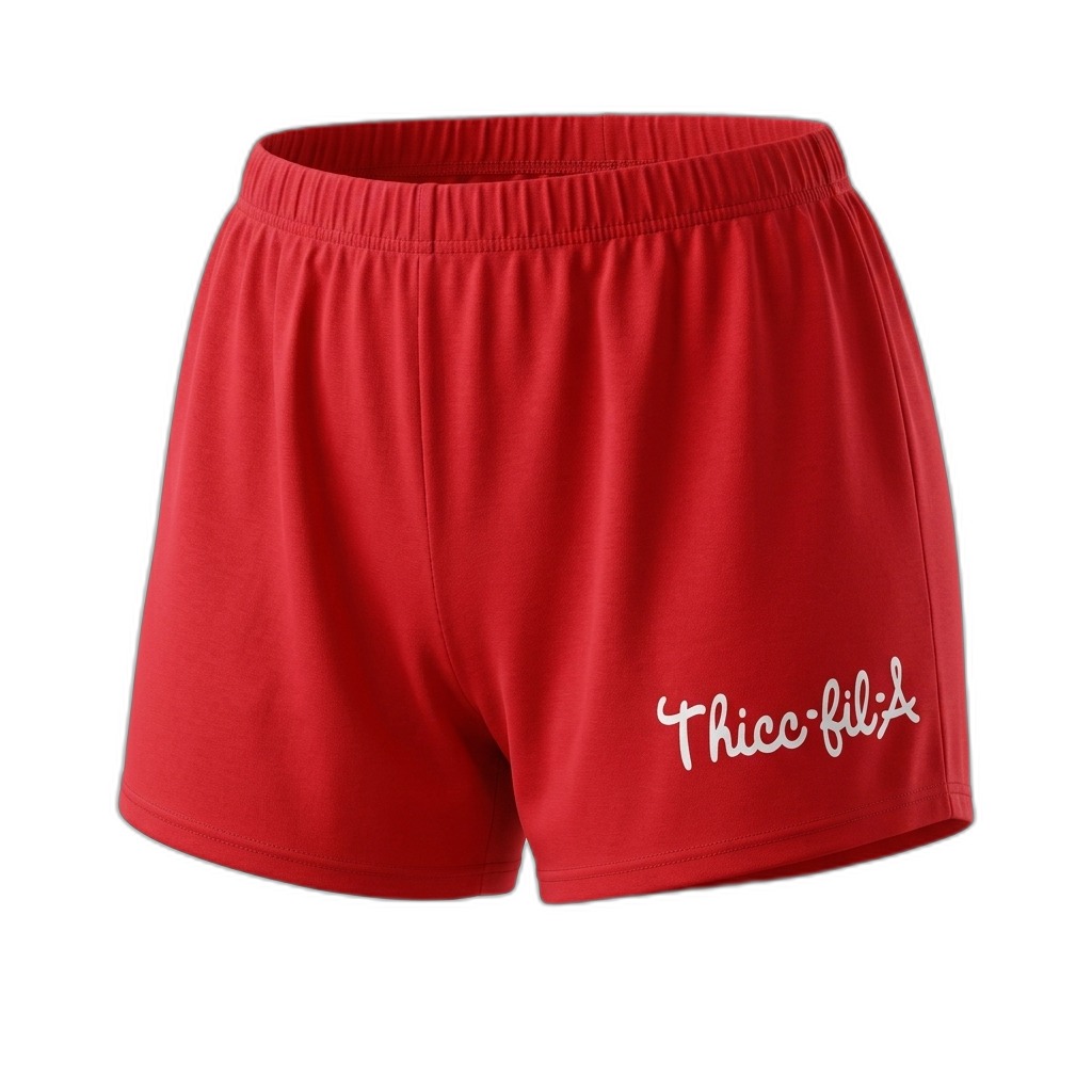 Red Thicc-fil-A Graphic Shorts for Women