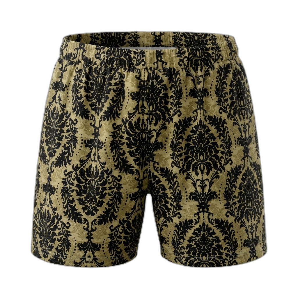 Men's Damask Print Lounge Shorts