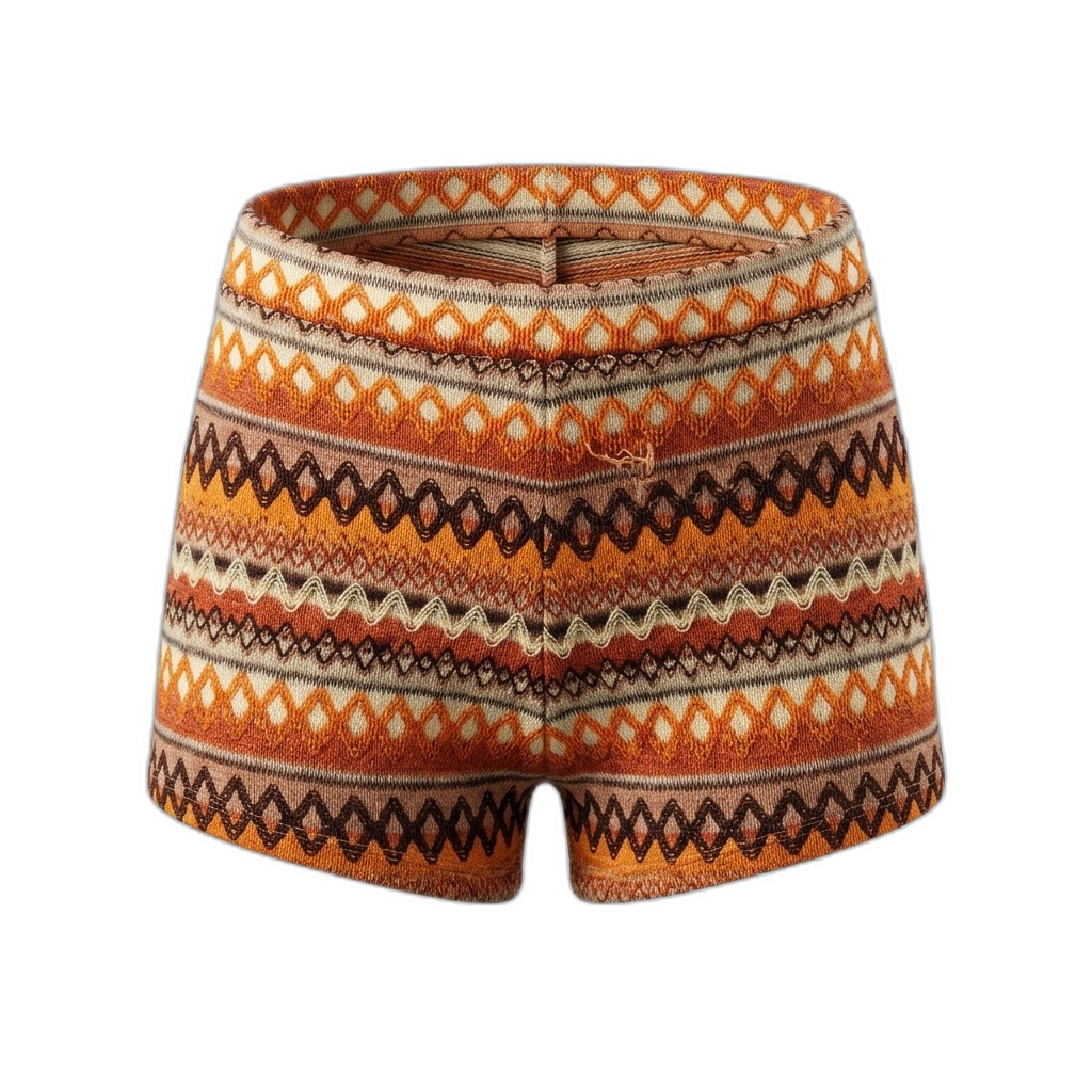Aztec Knit High-Waist Shorts for Women