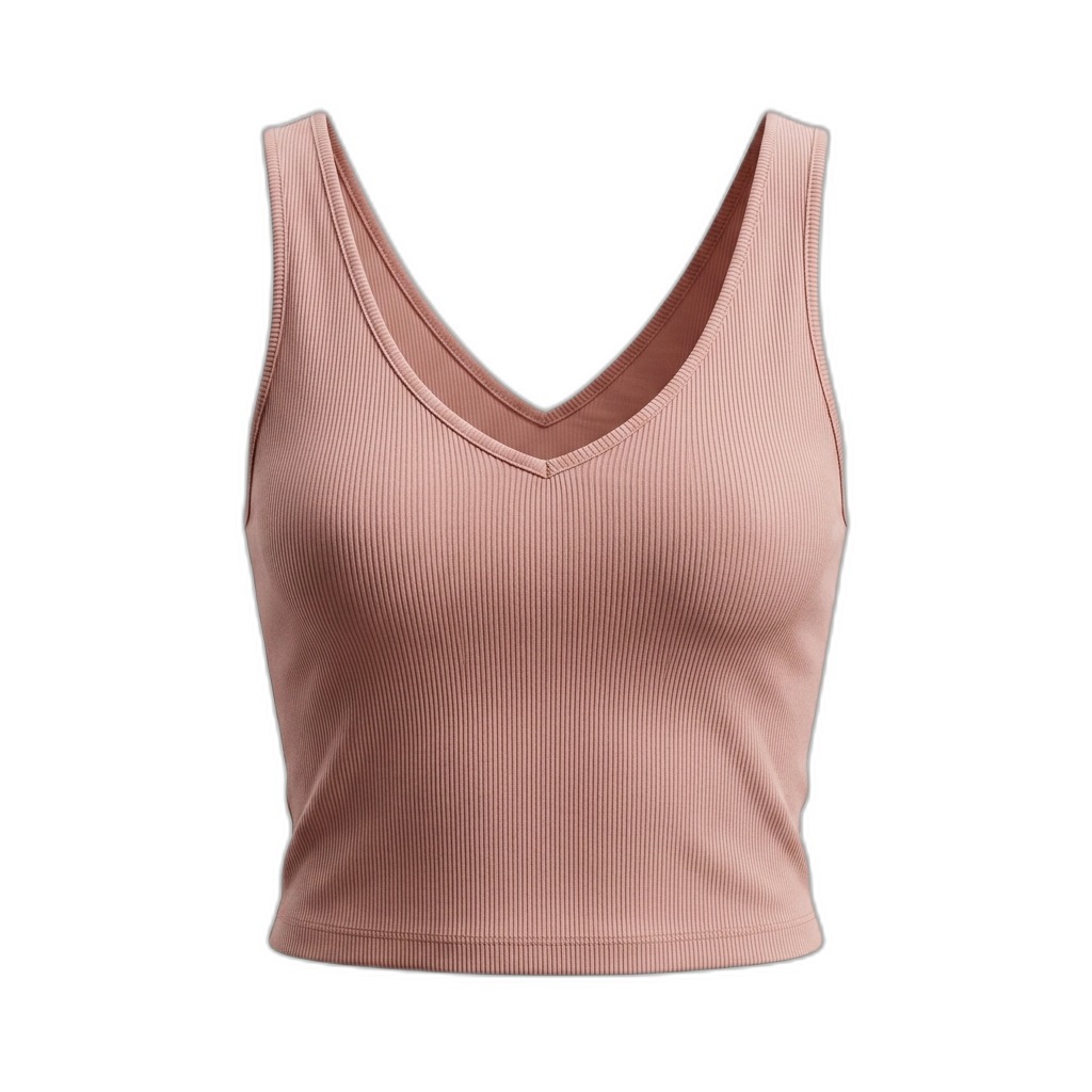 Women's Ribbed V-Neck Crop Tank Top