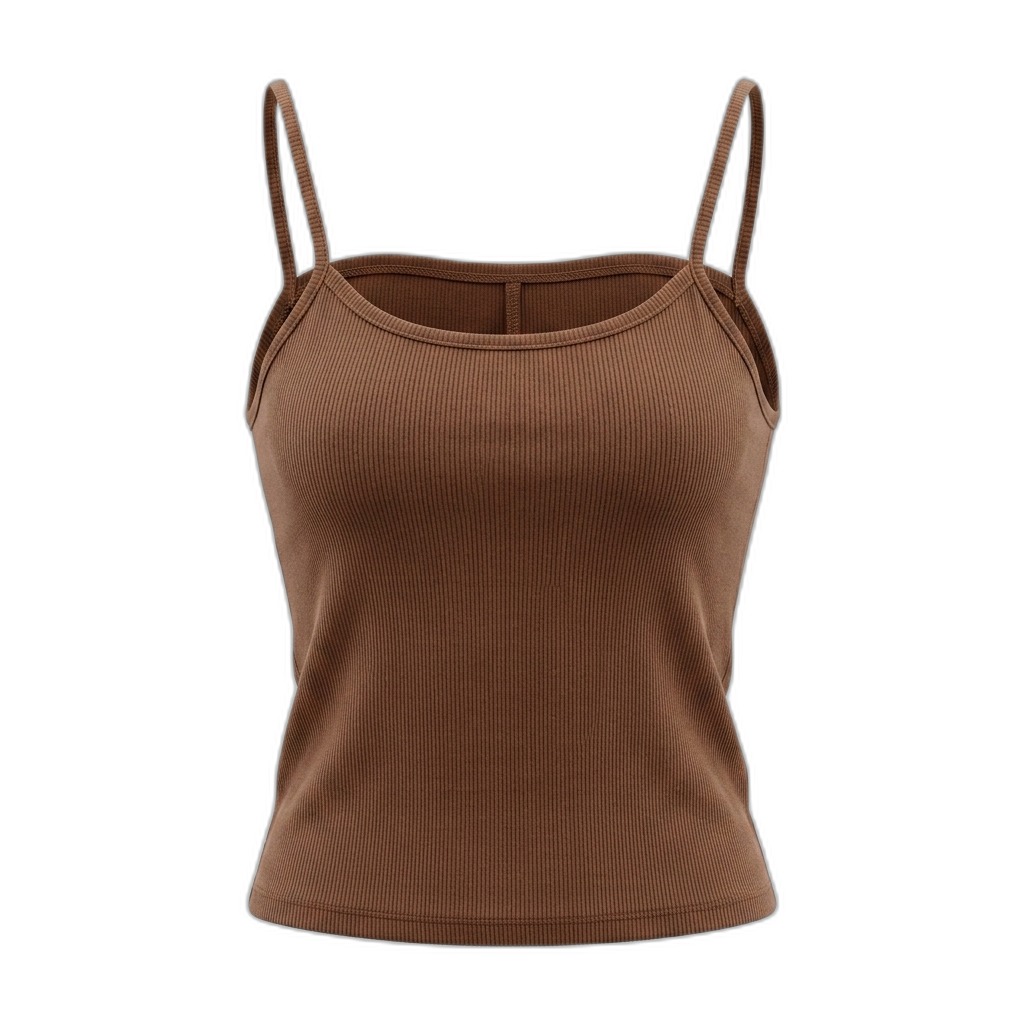 Women's Brown Ribbed Knit Camisole Top