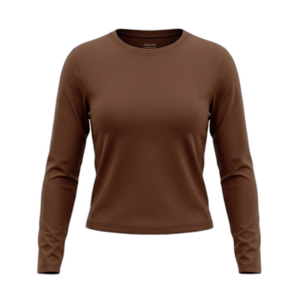 Autonet Women's Brown Long Sleeve T-Shirt