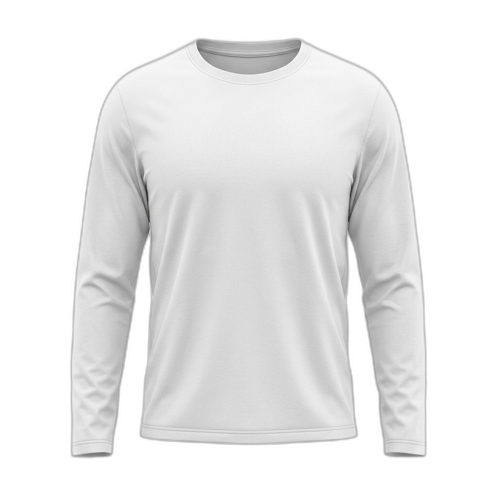 Men's Plain White Long Sleeve T-Shirt