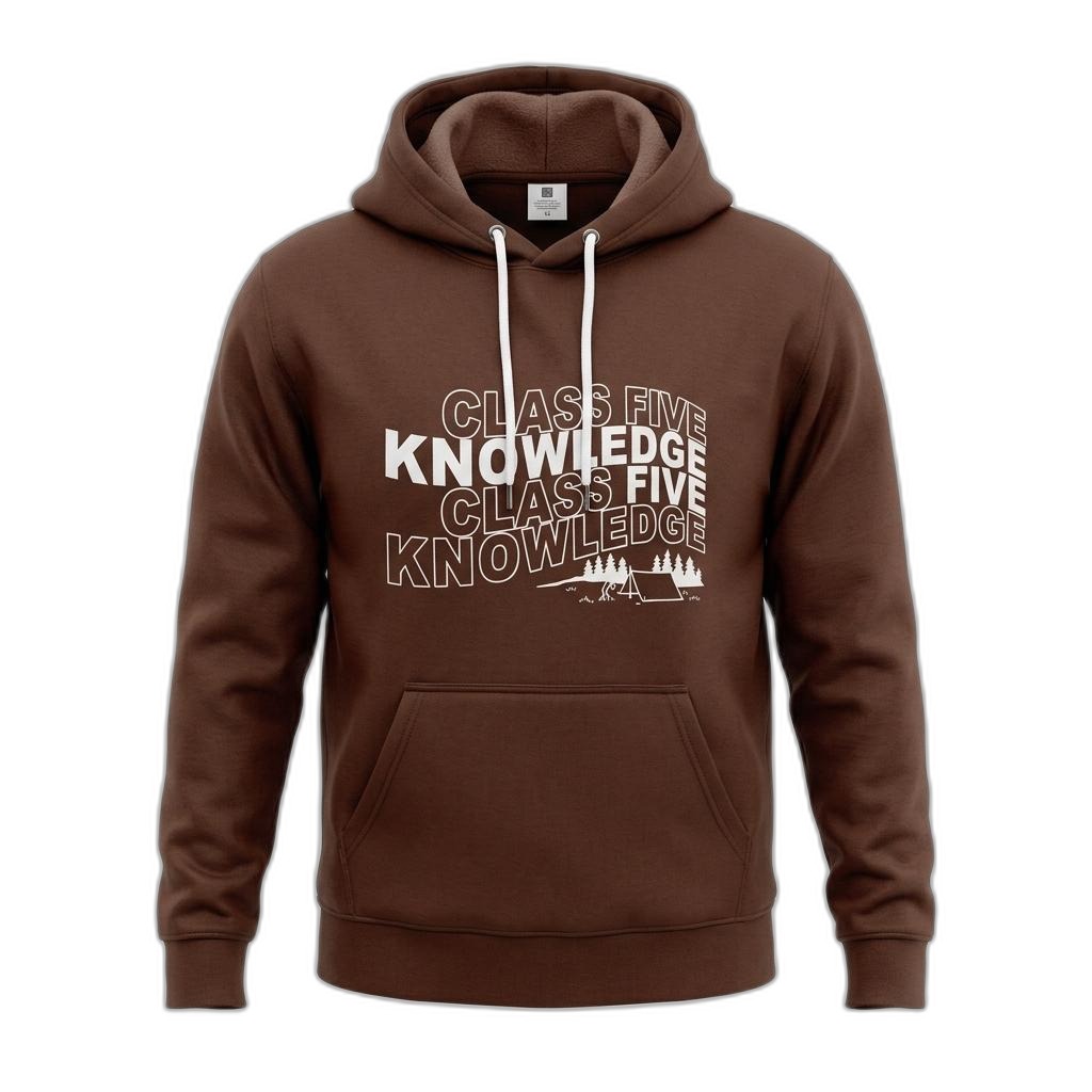 Brown 'Class Five Knowledge' Hoodie