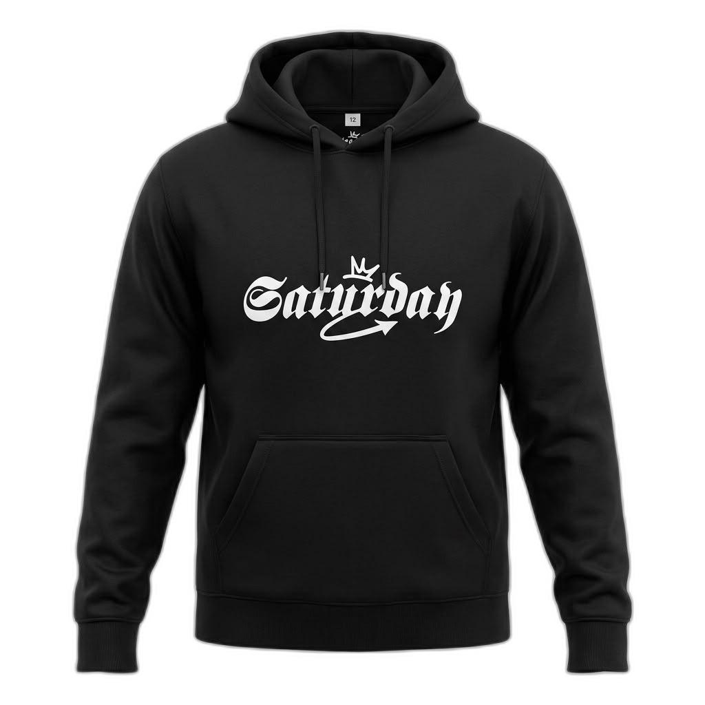 Saturday Graphic Black Hoodie