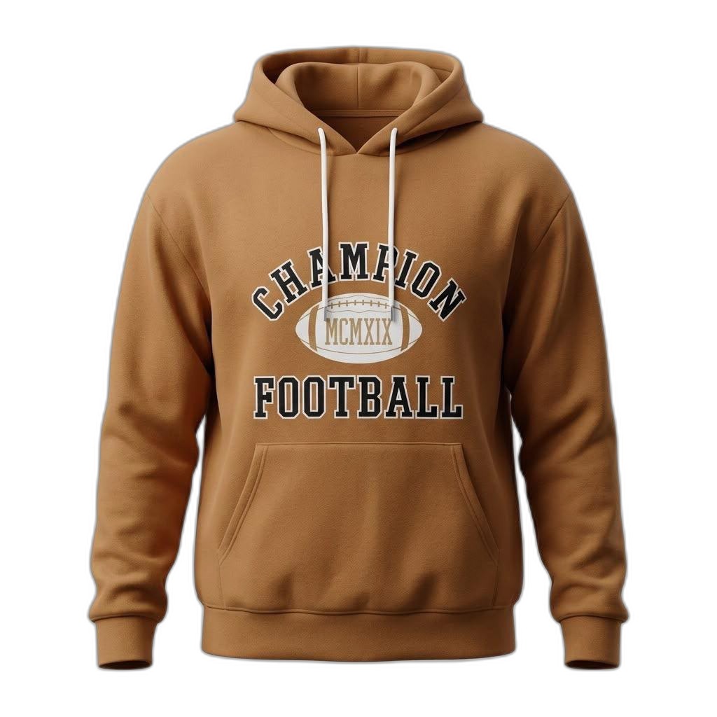 Men's Champion Football Hoodie | Brown Pullover