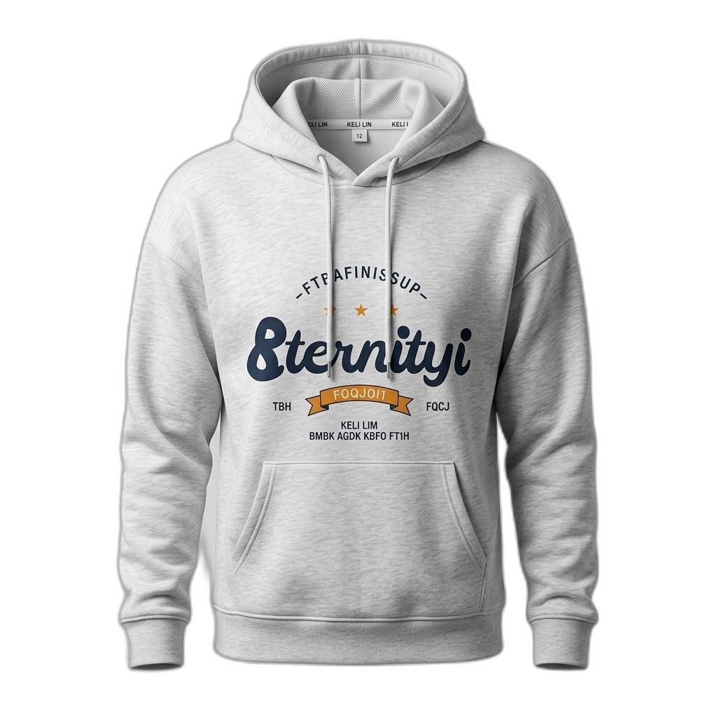 Men's Grey Eternity Graphic Pullover Hoodie
