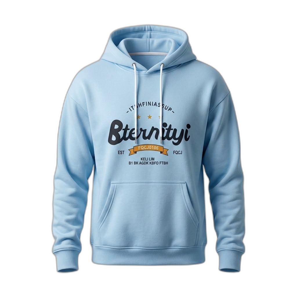 Bternityi Light Blue Graphic Hoodie