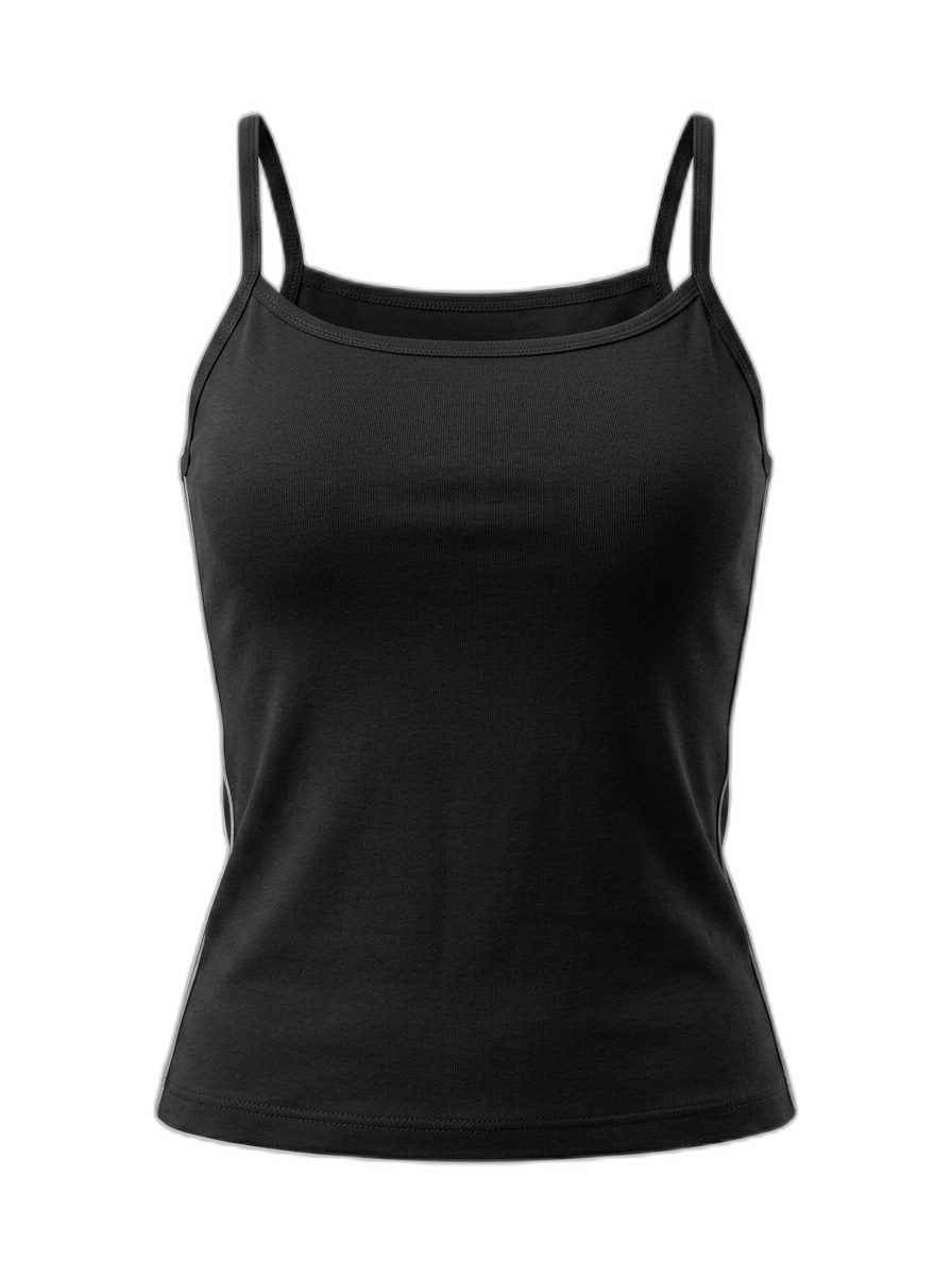 Black Ribbed Camisole Tank Top