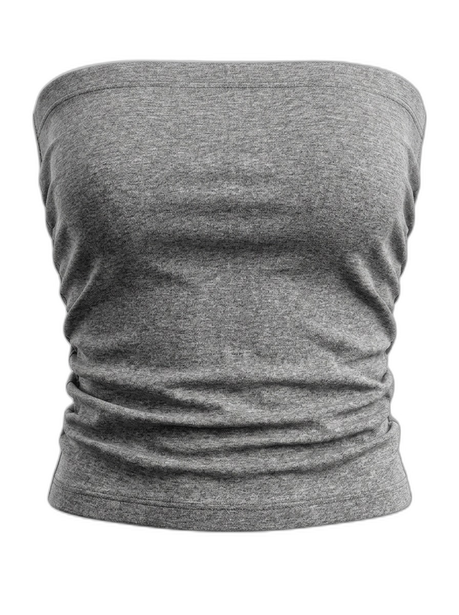 Women's Grey Strapless Bandeau Top