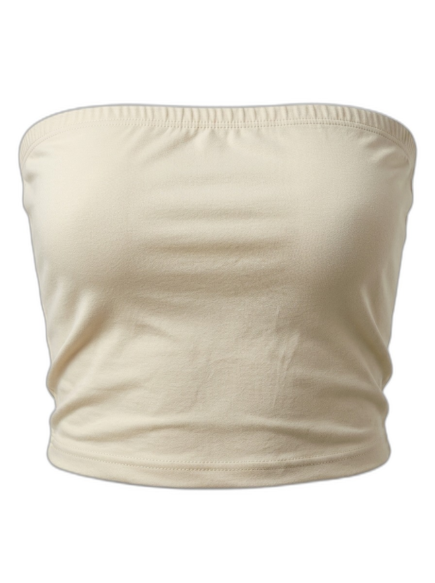 Women's Solid Beige Tube Top