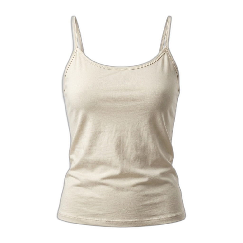 Women's Solid Beige Camisole Tank Top