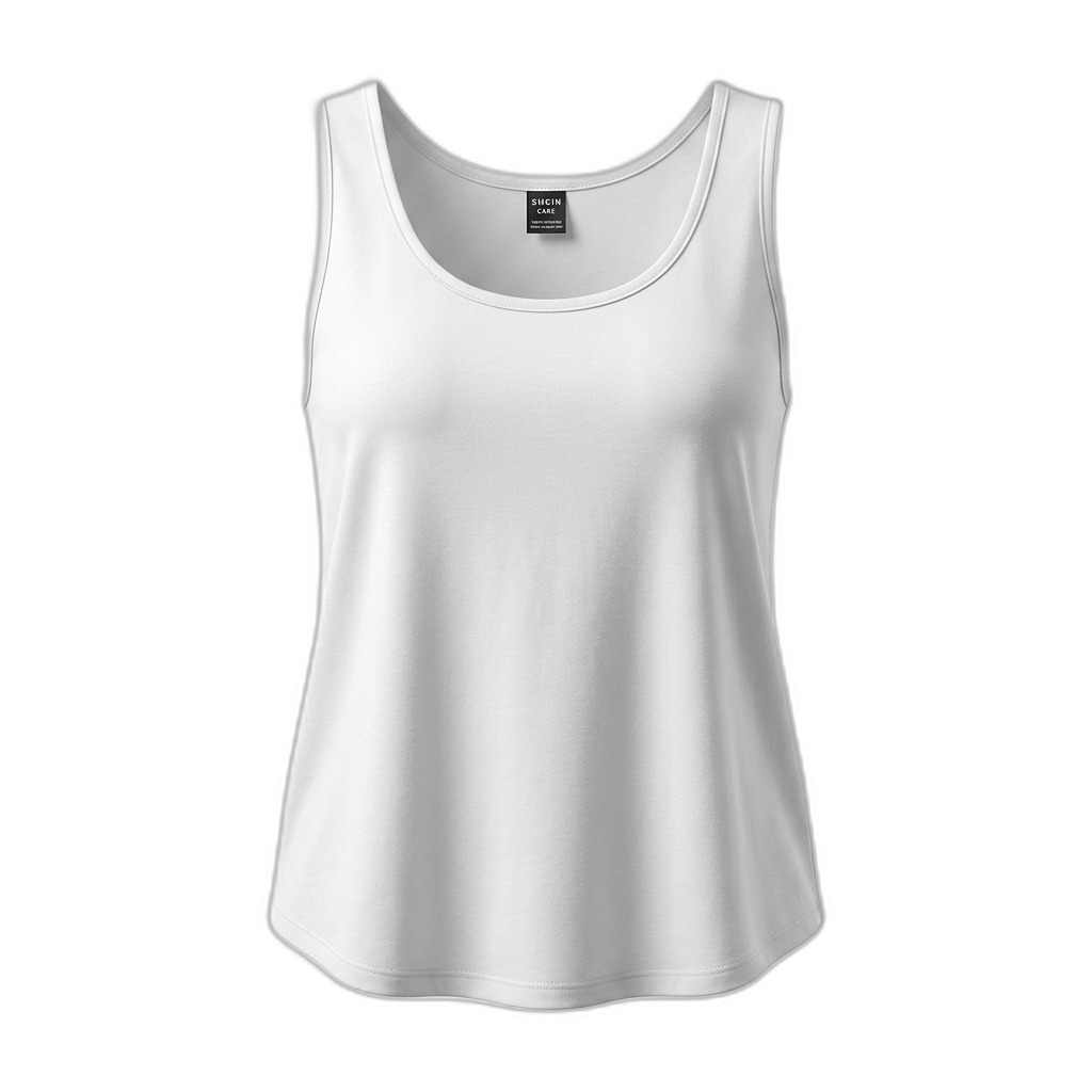 Women's White Sleeveless Tank Top