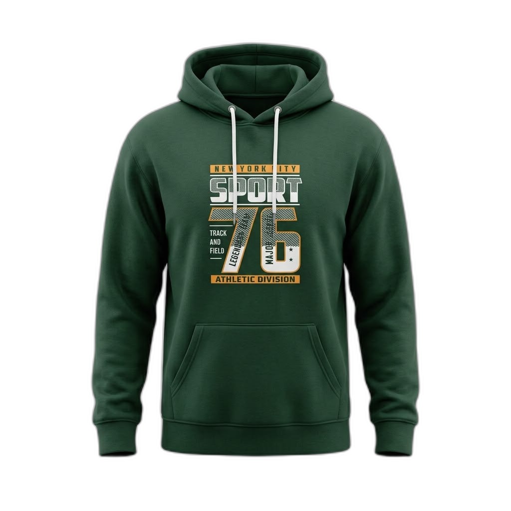 Men's Dark Green 'SPORT 76' Hoodie