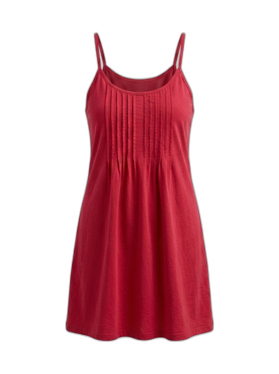 Women's Red Pintuck Camisole Dress
