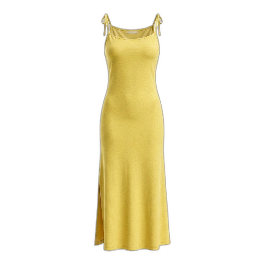 Yellow Tie-Shoulder Maxi Dress for Women