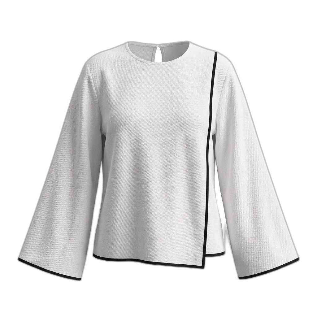 Women's White Bell Sleeve Top