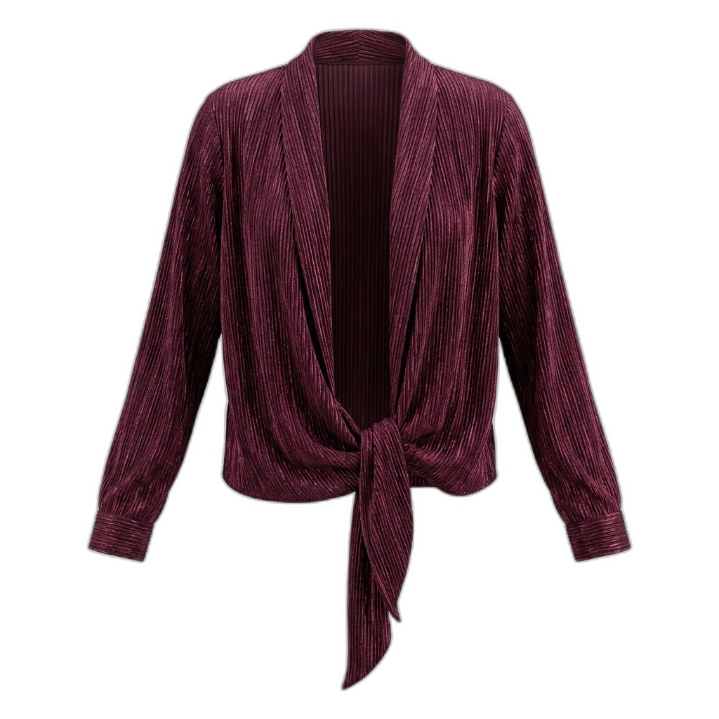 Women's Pleated Tie-Front Top