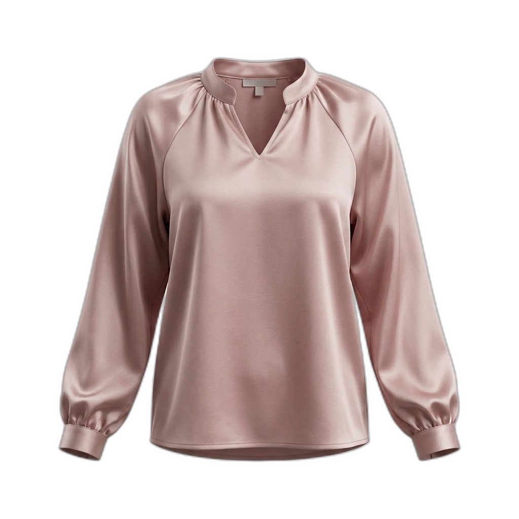 Elegant Satin V-Neck Blouse for Women