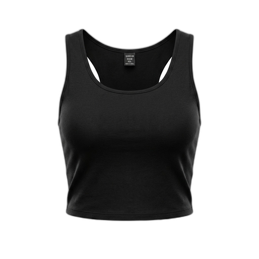 Women's Black Racerback Crop Top