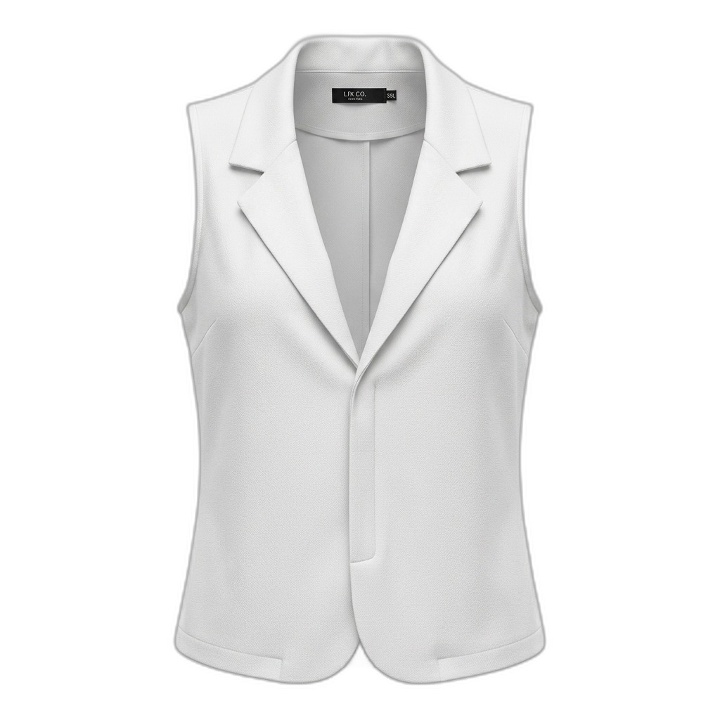 Women's White Sleeveless Blazer Vest