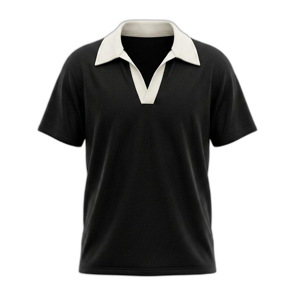 Men's Black & White Collar Polo T-Shirt