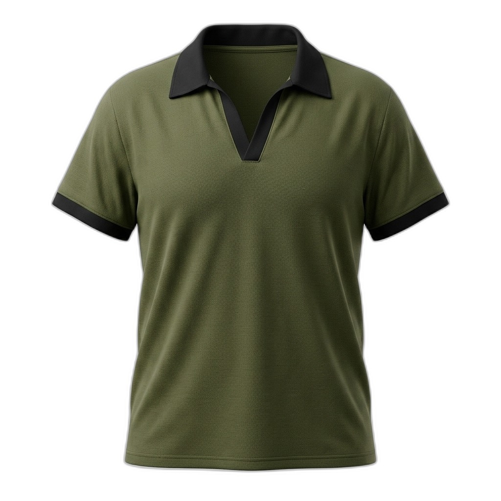 Men's Olive Green Polo T-Shirt | Black Collar