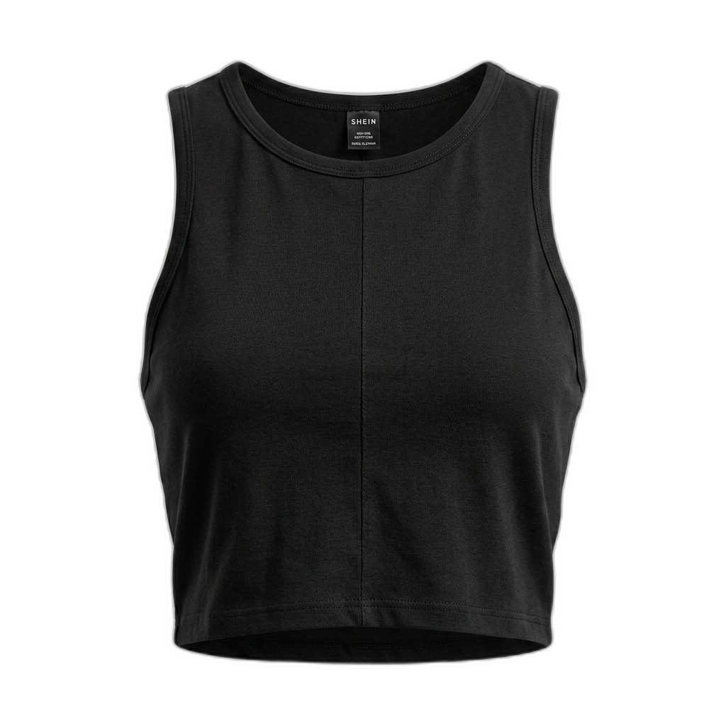 Black Sleeveless Crop Top for Women