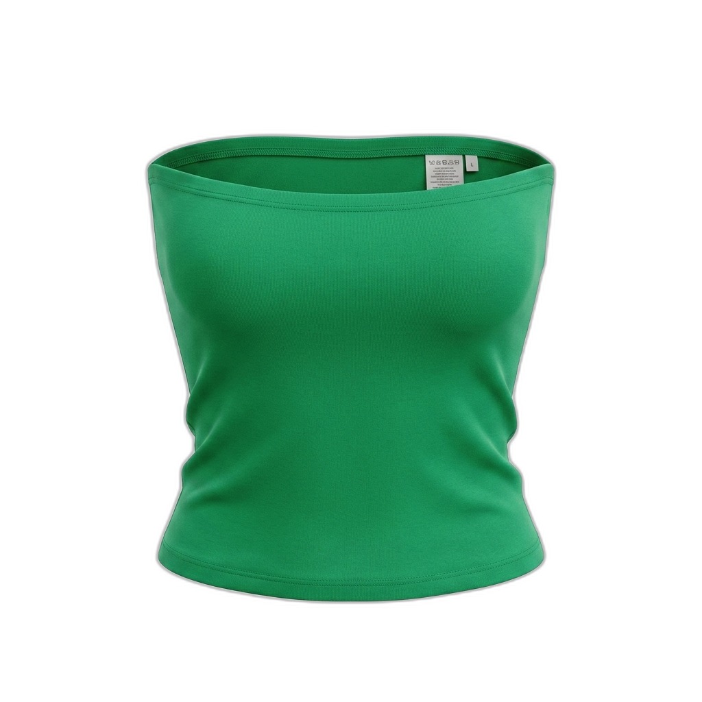 Green Strapless Tube Top for Women