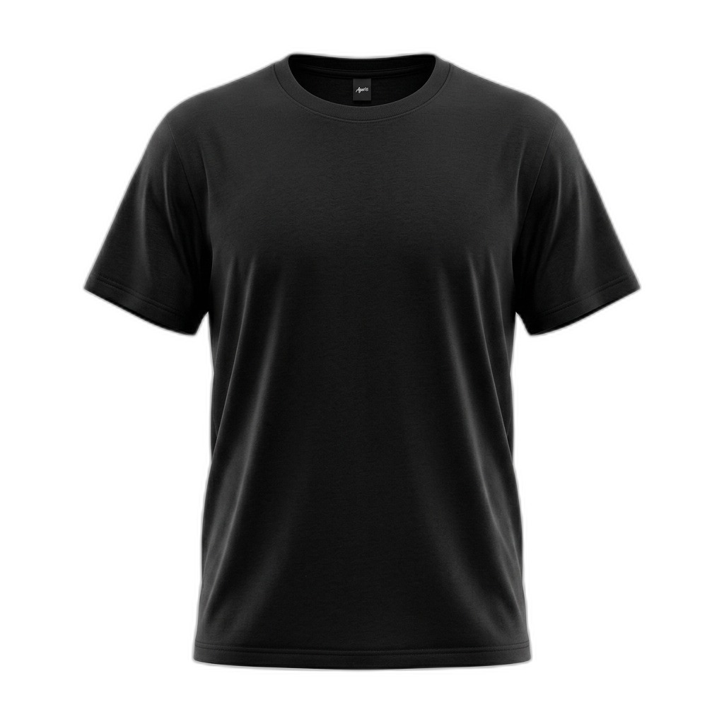 Men's Plain Black Round Neck T-Shirt
