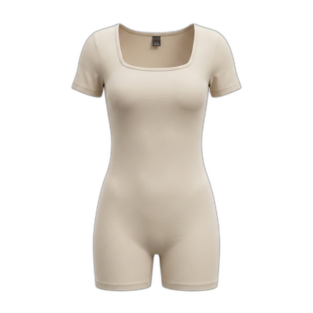 Women's Square Neck Short Sleeve Romper