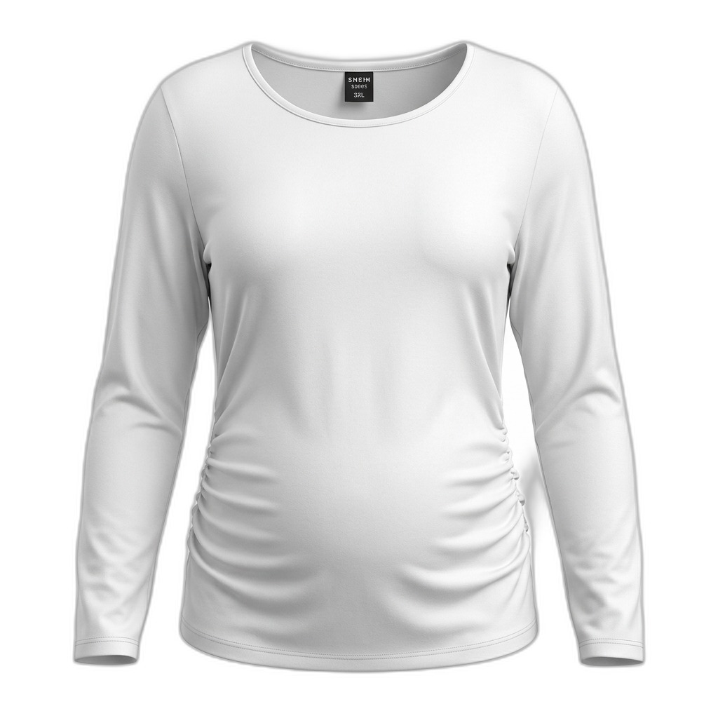 Women's White Maternity Long Sleeve Top