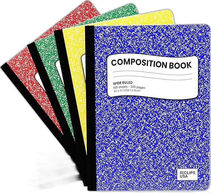Composition Books Wide Ruled 5 Pack