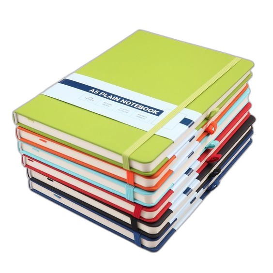 A5 Plain Notebooks Multi-Color Stack