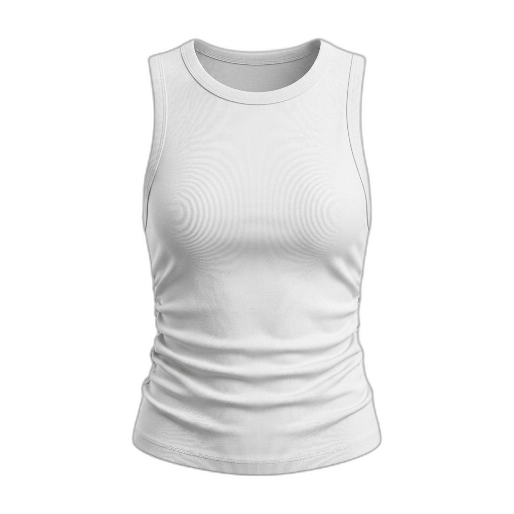 Women's Ribbed Ruched Side Tank Top