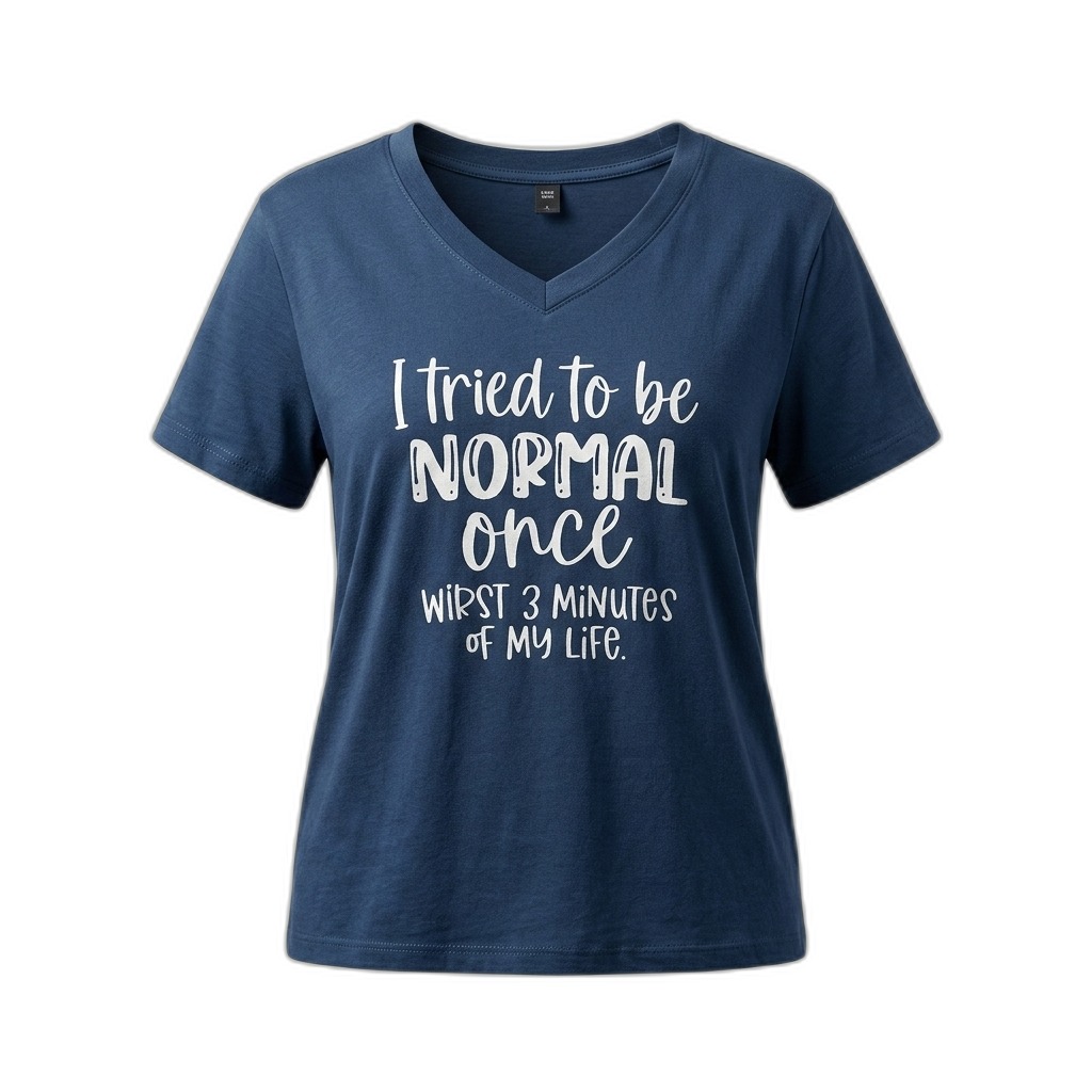 Women's Funny Slogan V-Neck T-Shirt